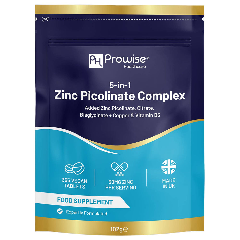 5-in-1 Zinkpicolinat-Komplex 50 mg | 365 vegane Tabletten