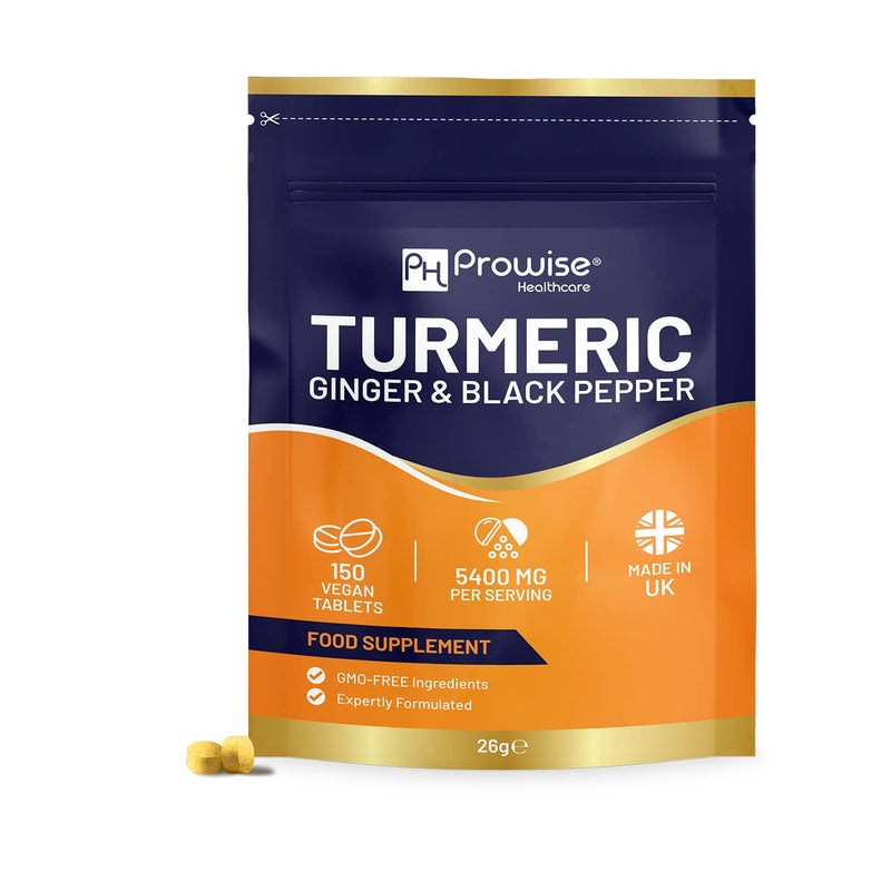 Kurkuma-Tabletten 5400 mg mit schwarzem Pfeffer, Ingwer