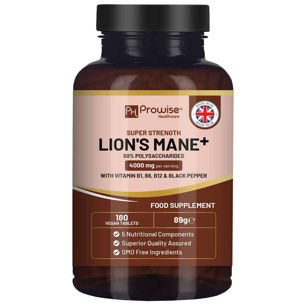 Löwenmähnen-Pilzpräparat 4000 mg mit Vitamin B1