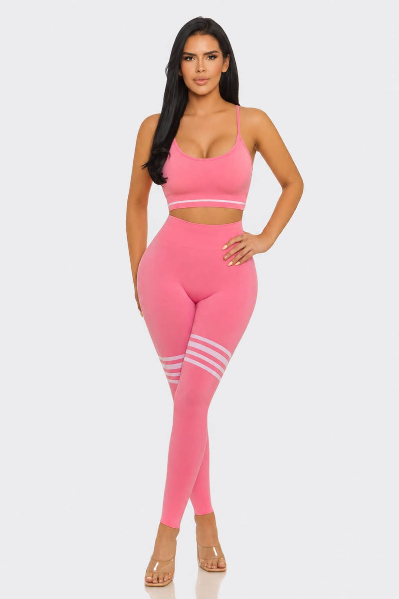 Nahtloses Sport-Bustier und Leggings-Set