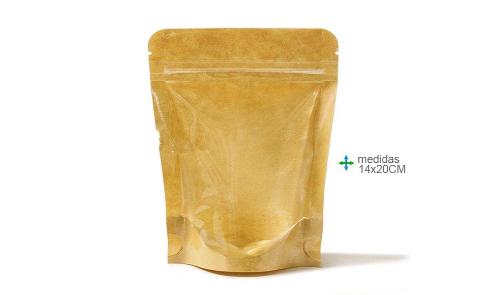 Verso Kraft Zip-Beutel 14 x 20 + 4 cm (50 Stück)